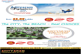 Presenting luxury villa plots at Rs. 11.25 lakhs at Adityaram Township Phase 1 in Chennai